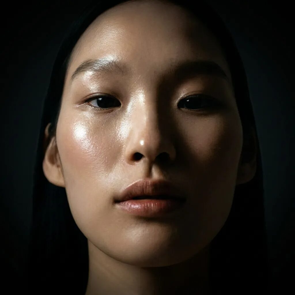 Beauty portrait in dim, soft lighting